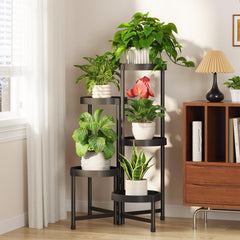 LASZOLA front view of 5-tier plant stand showing neat multi-plant display and space saving