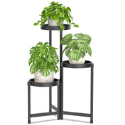 LASZOLA front view of black plant stand showing clean vertical display and space saving
