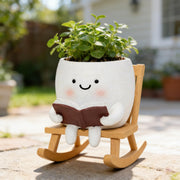 LAUGOKOBE front view of rocking chair planter showing cheerful design and charm
