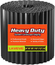 LAVEVE corrugated metal edging front view showing full 12x40 border and finish benefit