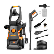 LawnMaster LT506 front view showing compact body and controls for easy operation