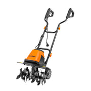 LawnMaster front view of tiller showing compact design and easy handling