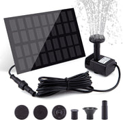 LAWOHO front view of solar fountain kit showing components and easy setup benefits