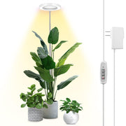 LBW front view of grow light showing compact lamp head and benefits of even coverage