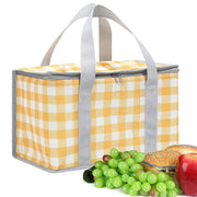 Lchkrep front view of yellow insulated bag showing capacity and style benefit