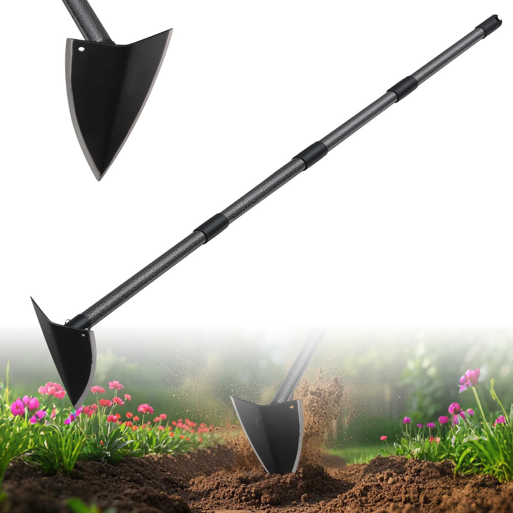 Lcokeiy front view of triangle hoe showing full tool and blade balance