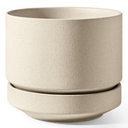 LE TAUCI front view of speckled oat planter showing minimalist shape and stability