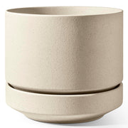 LE TAUCI front view of speckled oat planter showing silhouette and finish benefits