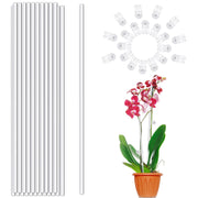 LECAMEBOR front packaging showing 18in clear plant stakes and clips for neat storage