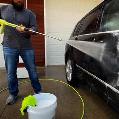 Legacy Flexzilla fully coiled 25 ft hose highlighting easy storage and tangle-free benefit