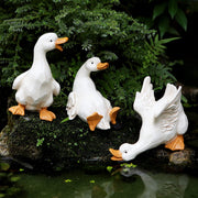 LEGIFO front view of three ducks showing whimsical garden charm