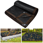 Legigo front view of 18 x 36 ft leaf net showing packaging and coverage benefit