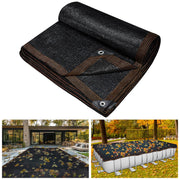 Legigo front view of 20x40 ft leaf net cover showing full tarp benefit