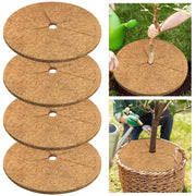 Legigo front view of four-pack mulch rings showing eco packaging and neat garden benefit