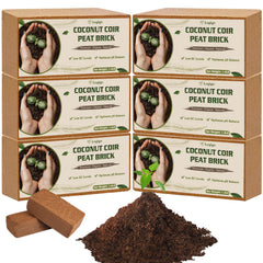 Legigo front packaging showing six compressed coco coir bricks and product details for easy storage