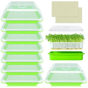 Legigo front view of 8-pack trays showing kit components and benefit of organized sprouting