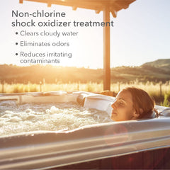 Leisure Time RENU2 dissolving in spa showing quicker water clarity
