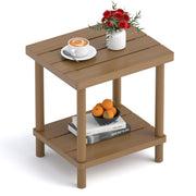 LEJANEOYE front view of bamboo side table showing sturdy design and welcoming look