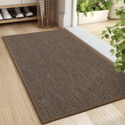LEKEEPGO front view brown door mat protecting floors