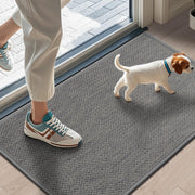 LEKEEPGO door mat front view showing neat light grey look and clean entry benefit