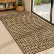 LEKEEPGO front view of brown entrance mat showing clean look and fast drying