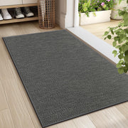 LEKEEPGO front view of grey door mat showing clean curb appeal and protection
