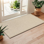 LEKEEPGO front view of khaki door mat showing clean curb appeal and easy placement