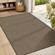 LEKEEPGO front view brown door mat shows clean entry and stylish look