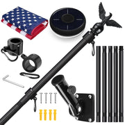 LETSTRY flagpole front view on porch showing sturdy mount and curb appeal