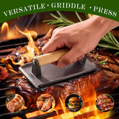 LEVIASHER cast iron surface close-up highlighting textured finish for superior heat retention