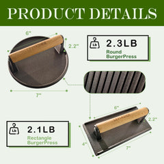 LEVIASHER wood handle detail showing stay-cool grip for safe repositioning during cooking