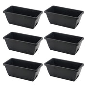 LEXININ front view of 14-inch black rectangular planter showing sleek exterior and stability