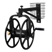 Liberty Garden front view showing compact decorative reel and neat hose storage benefit