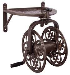 Liberty Garden front view of reel shows compact bronze design and organized storage