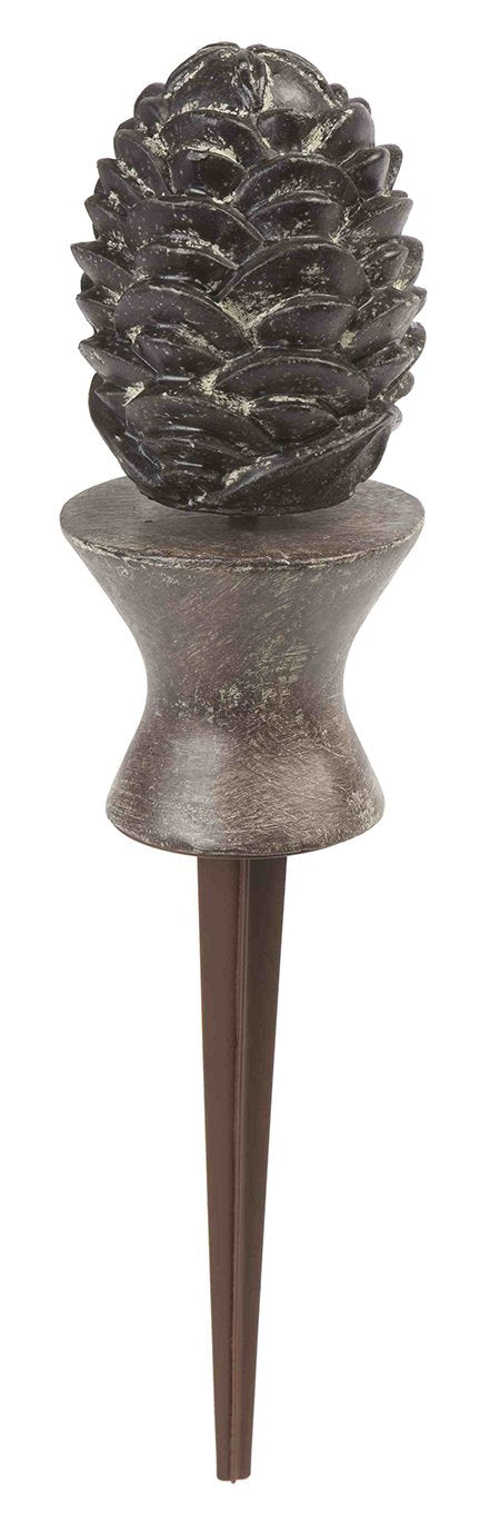 Liberty Garden Products decorative pinecone guide front view shows bronze finish and plant protection