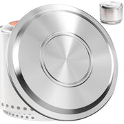 Lidereja front view of 27-inch stainless steel lid showing full coverage benefit