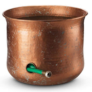 LifeSmart front view of hose pot holder showing rustic copper finish and wide opening for neat storage