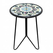 LIFFY front view of round glass tabletop showing clean modern look and light reflection