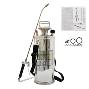 LiGuVCY stainless steel sprayer front view showing durable tank and compact form