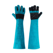 LikGuest front view of green glove showing full length and protective cuff benefit