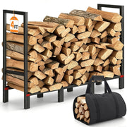 Lilybud front view showing sturdy rack and organized wood storage benefit