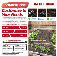 LINCHOC HOME hose laid flat on soil showing flexible, kink-resistant performance