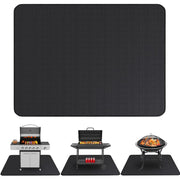 Linda's Essentials front view of large 76x52 grill mat protecting deck