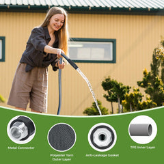 LINEX coiled hose held by hand showing ultra-flexibility and easy carrying