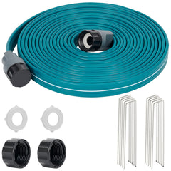 LINEX front packaging showing 25 ft hose and included stakes for quick setup