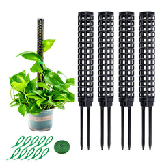 LINGQIYIQI front packaging showing sturdy stackable moss poles and benefits