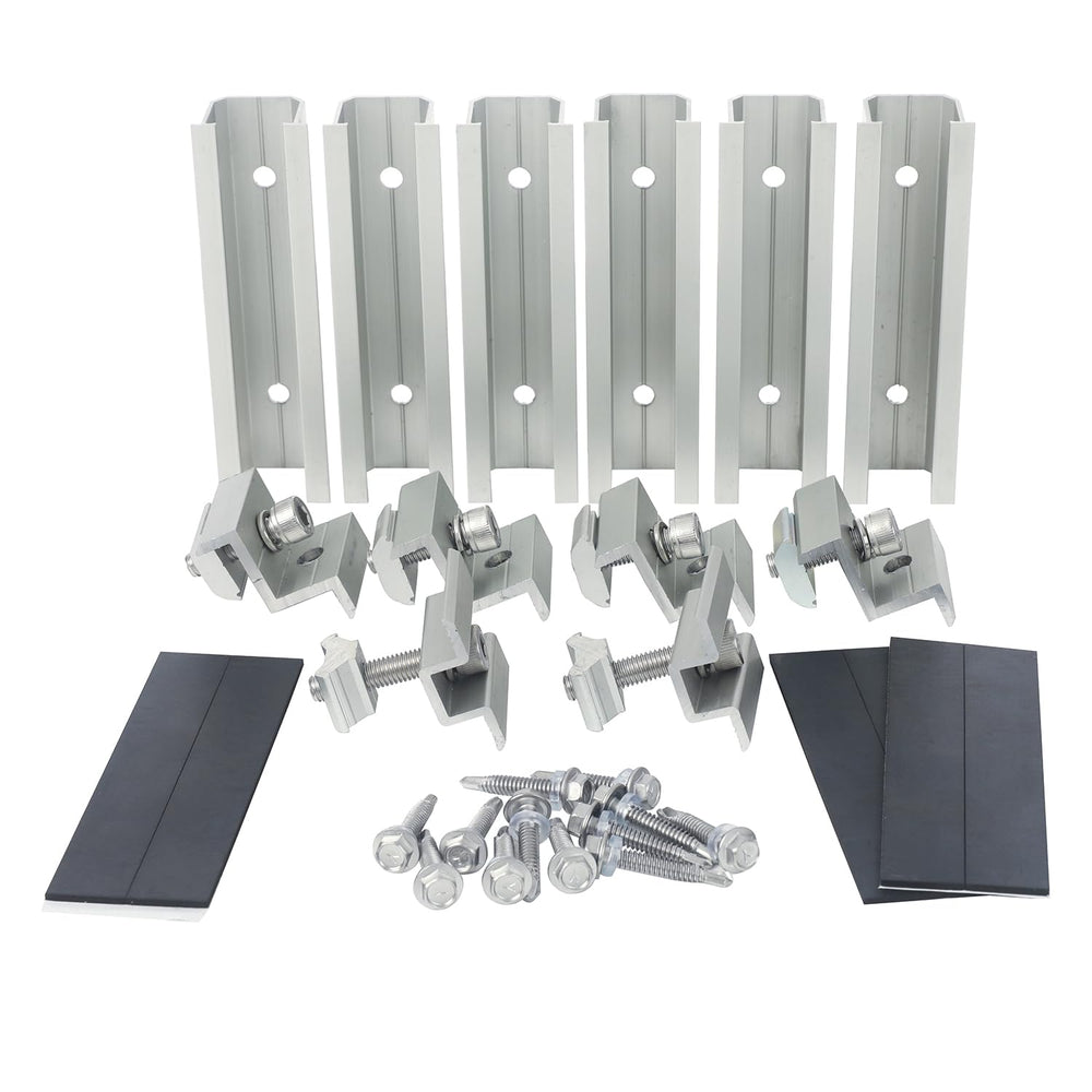 Link Solar front packaging showing complete two-panel mounting kit for easy install