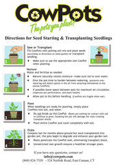 Liquid Fence CowPots with seedling in pot demonstrating easier transplanting