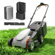 LiTHELi front view assembled showing compact mower and easy storage benefit