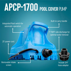 Little Giant APCP-1700 removable intake screen detail for easy cleaning